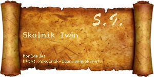 Skolnik Iván névjegykártya